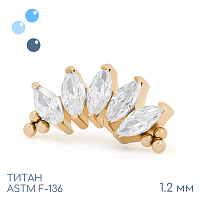 Накрутка-кластер 5K Bead Marquise Gold 1.2 мм